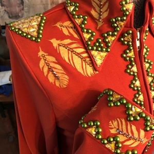 Equine show shirt. Burnt orange. Women’s large.